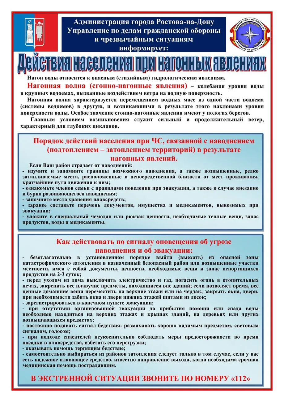 20. Действия населения при нагонных явлениях